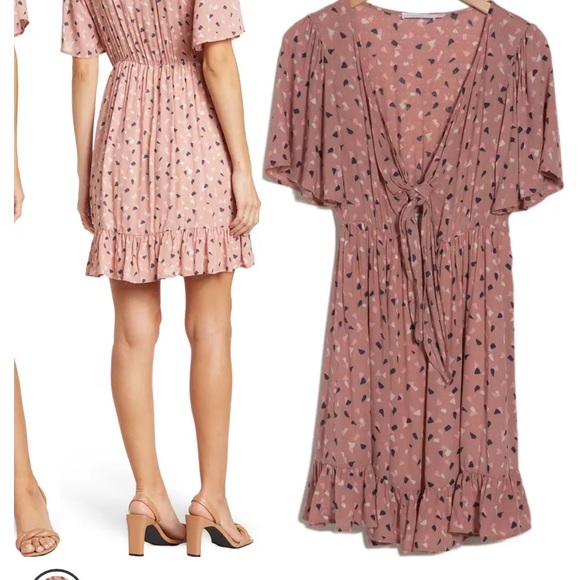 NWOT Lush Nordstrom Flutter Sleeve Flounce Mini Dress - Picture 7 of 7